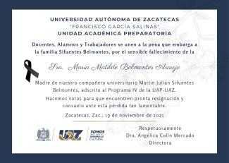 Nuestro más Sentido Pésame.