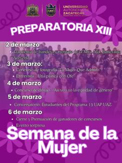 Programa del día de la mujer de Prepa 13