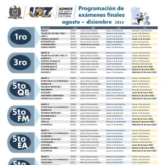 Calendario de exámenes 2024-2025 non