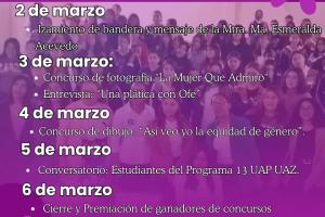 Programa del día de la mujer de Prepa 13