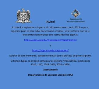 Información sobre proceso de Inscripción