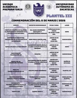 Programa del día de la mujer de Prepa 3