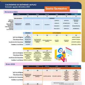 Calendario regularización 6to
