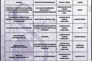 Programa del día de la mujer de Prepa 3